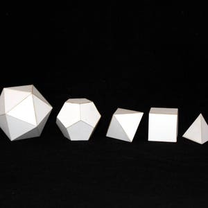Solidi Platonici Modelli di Carta, Poliedri, Tetraedro, Cubo, Ottaedro, Dodecaedro, Icosaedro, Forme 3D, Homeschooling, Montessori