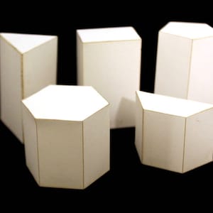 Geometric Prisms Paper Models, Triangular, Rectangular, Pentagonal, Hexagonal, Trapezoidal, Polyhedrons, 3D Shape, Homeschooling, Montessori
