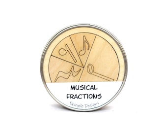 Music Fractions Learning Aid, Music Lesson Manipulatives, Homeschooling, Montessori, Wooden, Elementary School, Half Note, Whole Note, Rest