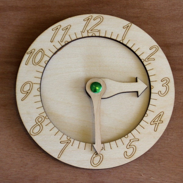 Analog Clock Learning Aid, Telling Time, Time Keeping, Mathematics Manipulatives, Homeschooling, Montessori, Wooden, Elementary School