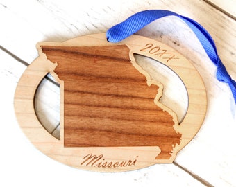 Missouri Wooden Ornament, Christmas, Customized, Personalized, Duty Station,