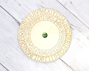 Cipher Wheel, Cipher Disk, Decoder, Encryption, Escape room prop, Cryptology, Encoded Message, Secret, Spy, Espionage, Surveillance