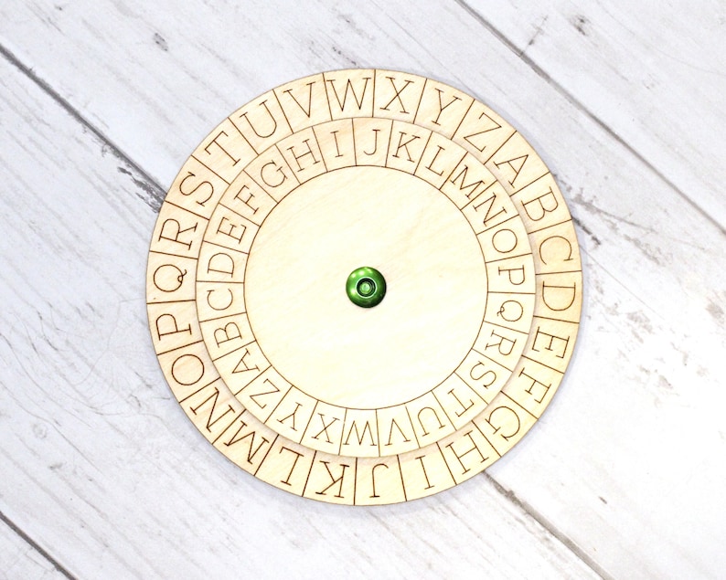 Cipher Wheel, Cipher Disk, Decoder, Encryption, Escape room prop, Cryptology, Encoded Message, Secret, Spy, Espionage, Surveillance image 1
