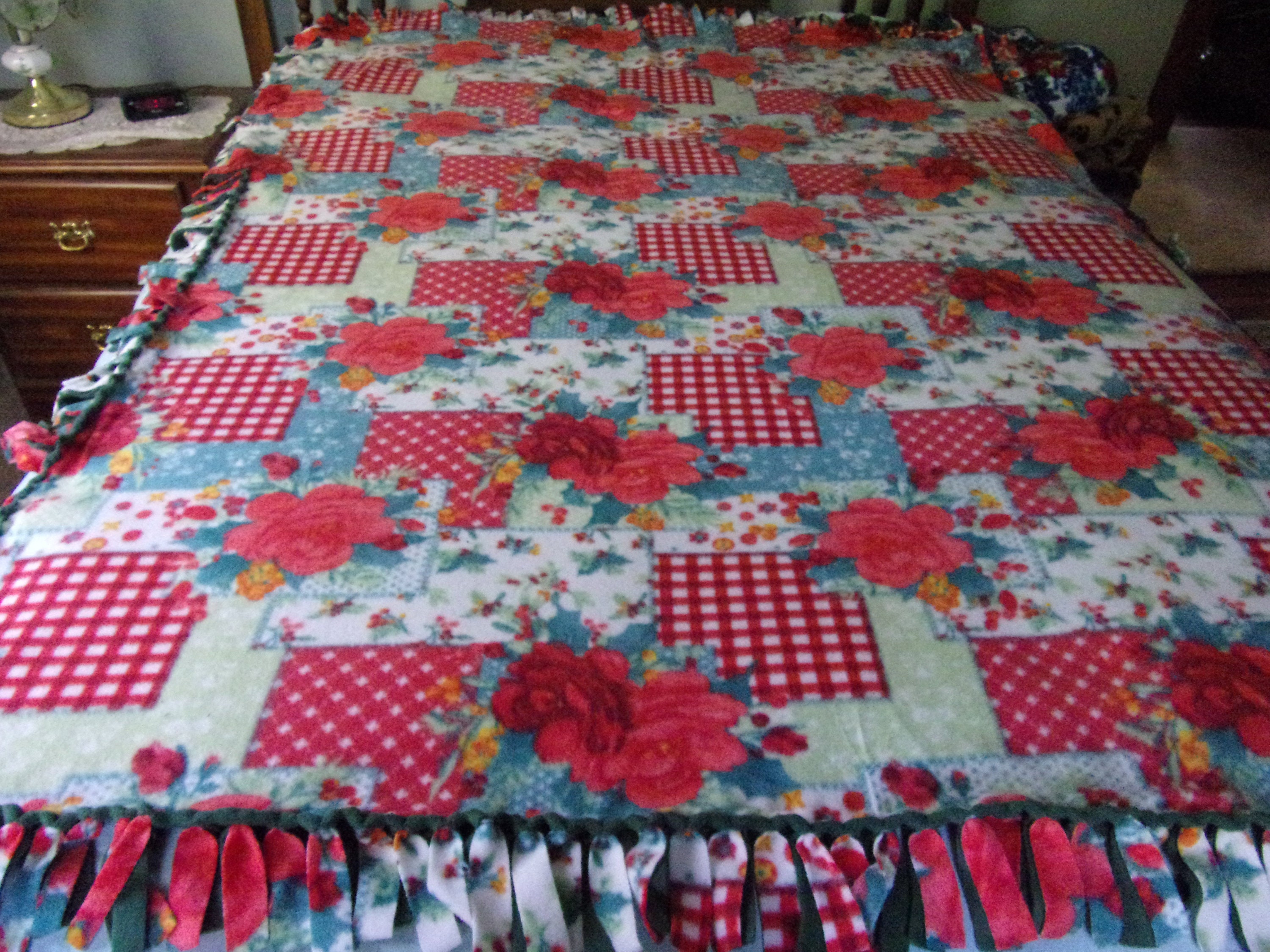 Pioneer Women Handmade Fleece Tie Blanket Etsy Canada