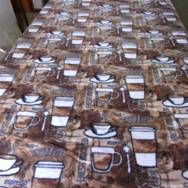 Coffee lovers handmade fleece blanket