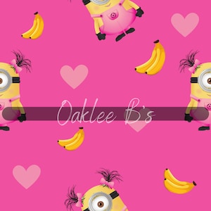 Pink Minion Seamless File PND JPG Digital