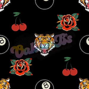Tattoo Traditional Tiger Seamless File Digital Paper