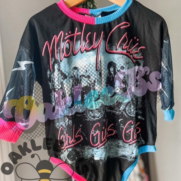 Band motley baby toddler upcycled t shirt sweater onesie romper