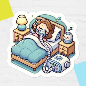 Sleep Apnea Sticker - CPAP Machine Cozy Cute Sticker | Chronic Illness Gift | CPAP Sticker | Sleep Apnea Awareness | Medical Decal