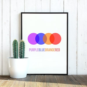 Dermot Kennedy Wall Art Printable - An Evening I Will Not Forget Lyric Print Purple Blue Orange Red