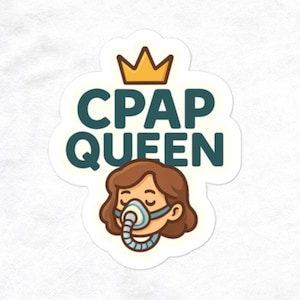 Sleep Apnea Sticker - CPAP Queen Sticker | Sleep Apnea Awareness | Cute Vinyl Decal | CPAP Machine Decor | Chronic Illness Gift | Pink