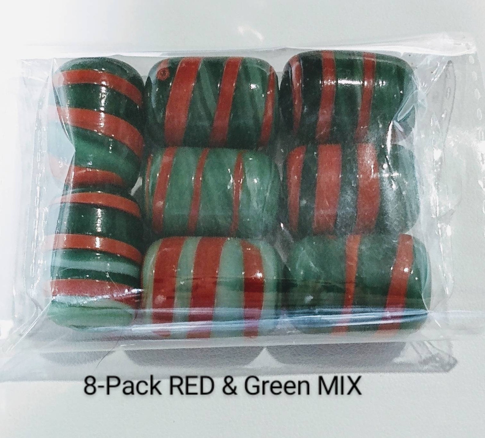 XL 23x16mm Vintage Handgemachte grüne rot gestreifte | Etsy