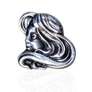 1800er Sterling Silber Jugendstil Repousse Cameo Anhänger/Brosche ~925~ Kette erhältlich