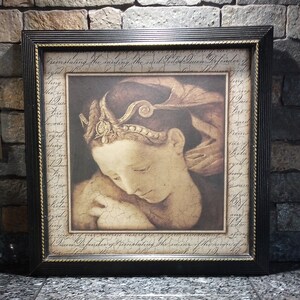 Sid Dickens 'Serene Grace' Print In Wood Frame ~ 13" x 13" Medium Sized ~ Unsigned ~ Professionally Framed