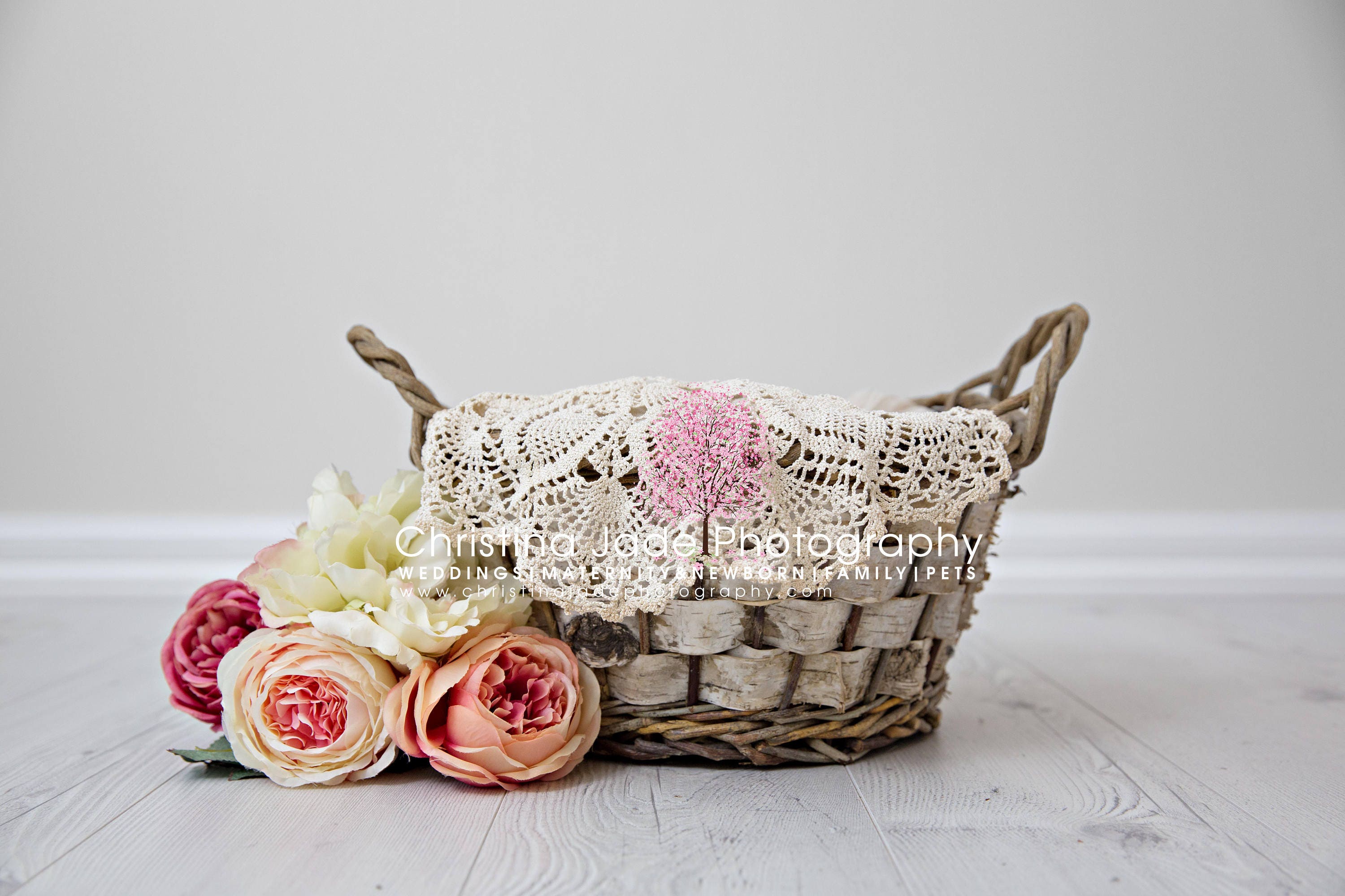 Newborn Photography Basket Digital Backdrop Etsy