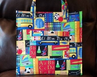 Borsa di progetto con maniglie / borsa di progetto con punto croce / borsa abc / borsa di progetto anteriore in vinile / borsa in vinile / borsa da viaggio / borsa a punto croce / tote di progetto / xstitch