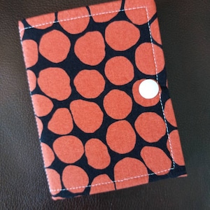 Orange black ort book/thread catcher/ort catcher/ort saver/project pal/thread bed/ort holder/xstitch accessory/cross stitch gift/stitch gift