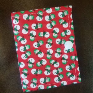 Red Snowman ort book/thread catcher/ort catcher/ort saver/project pal/thread bed/ort holder/xstitch accessory/cross stitch gift/stitchy gift