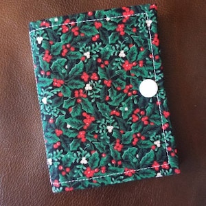 holly leaves ort book/thread catcher/ort catcher/ort saver/project pal/thread bed/ort holder/xstitch accessory/cross stitch gift/stitch gift