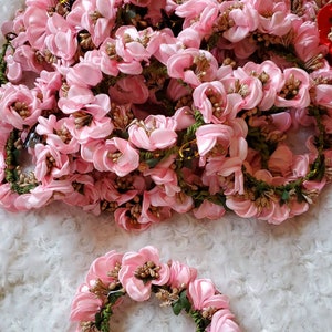 Pink / red gajras/venis for hair