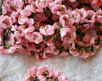 Pink / red gajras/venis for hair