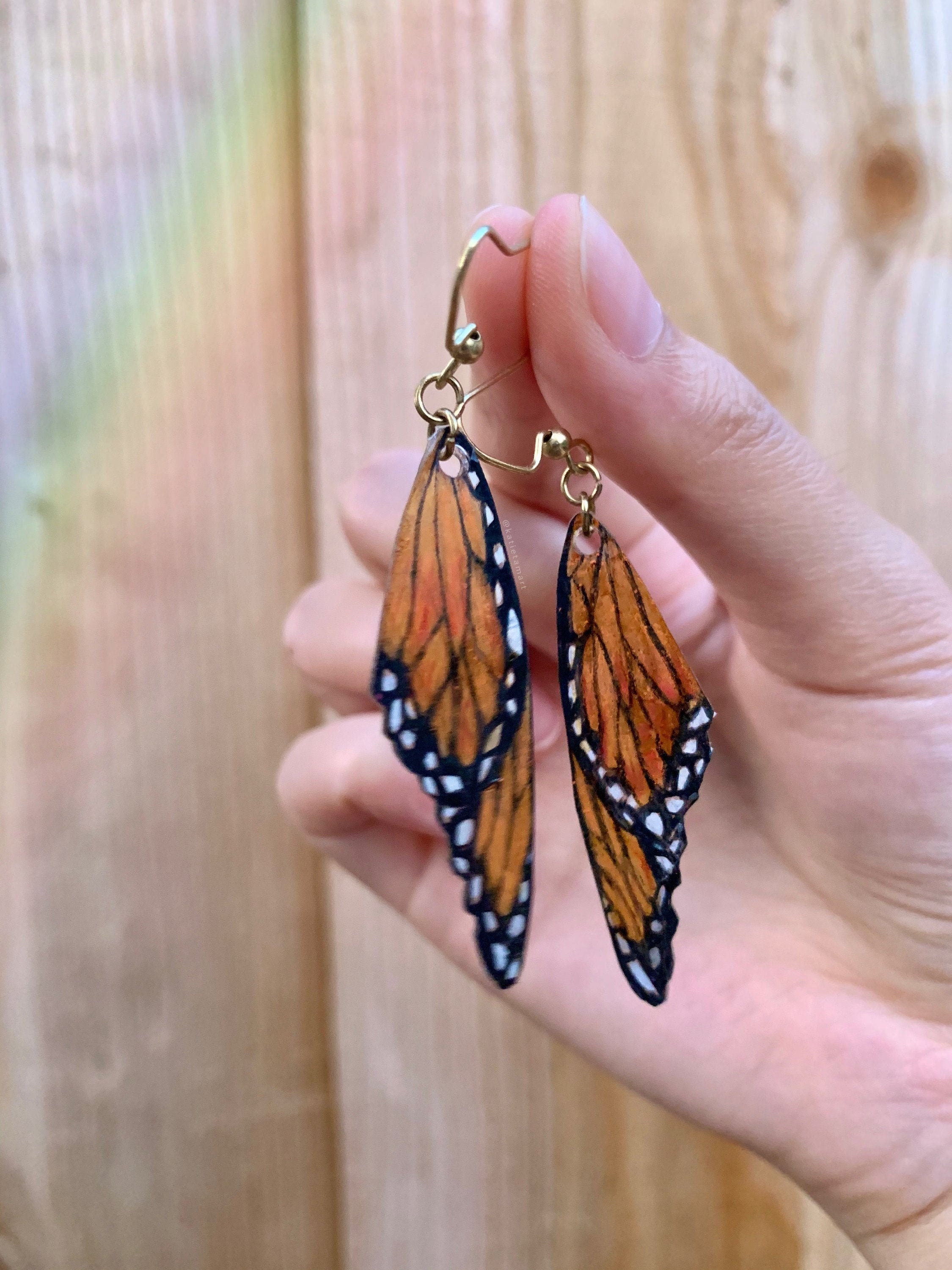 Monarch Butterfly and Caterpillar Earrings - Magnolia Mountain Jewelry