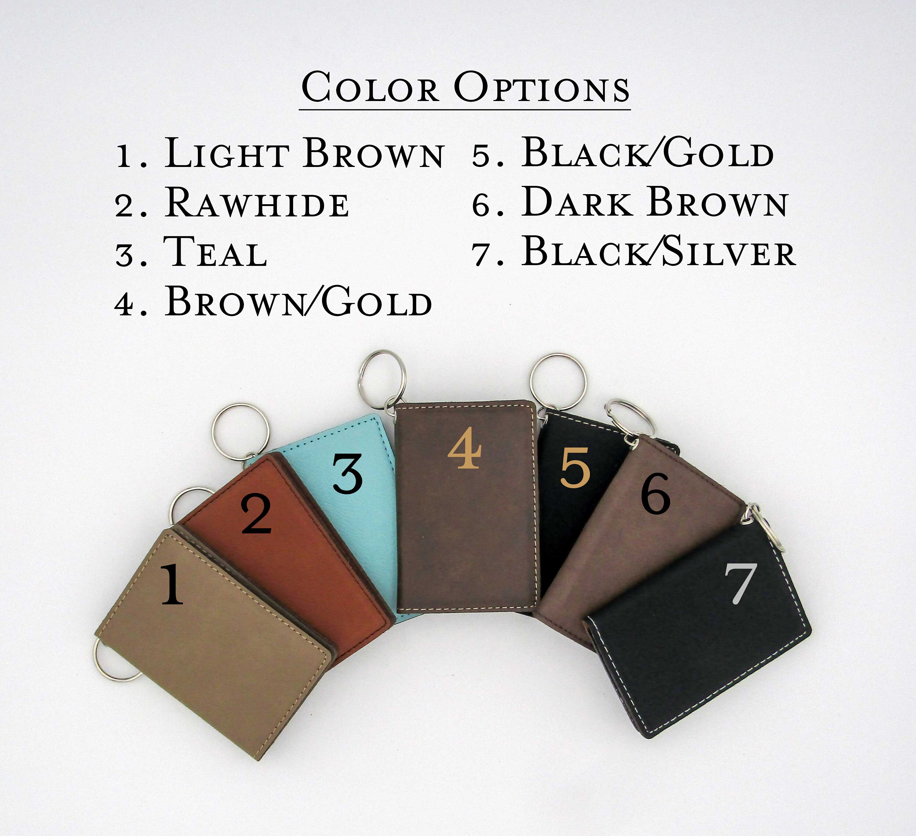 Leatherette Keychain ID Holder Etsy