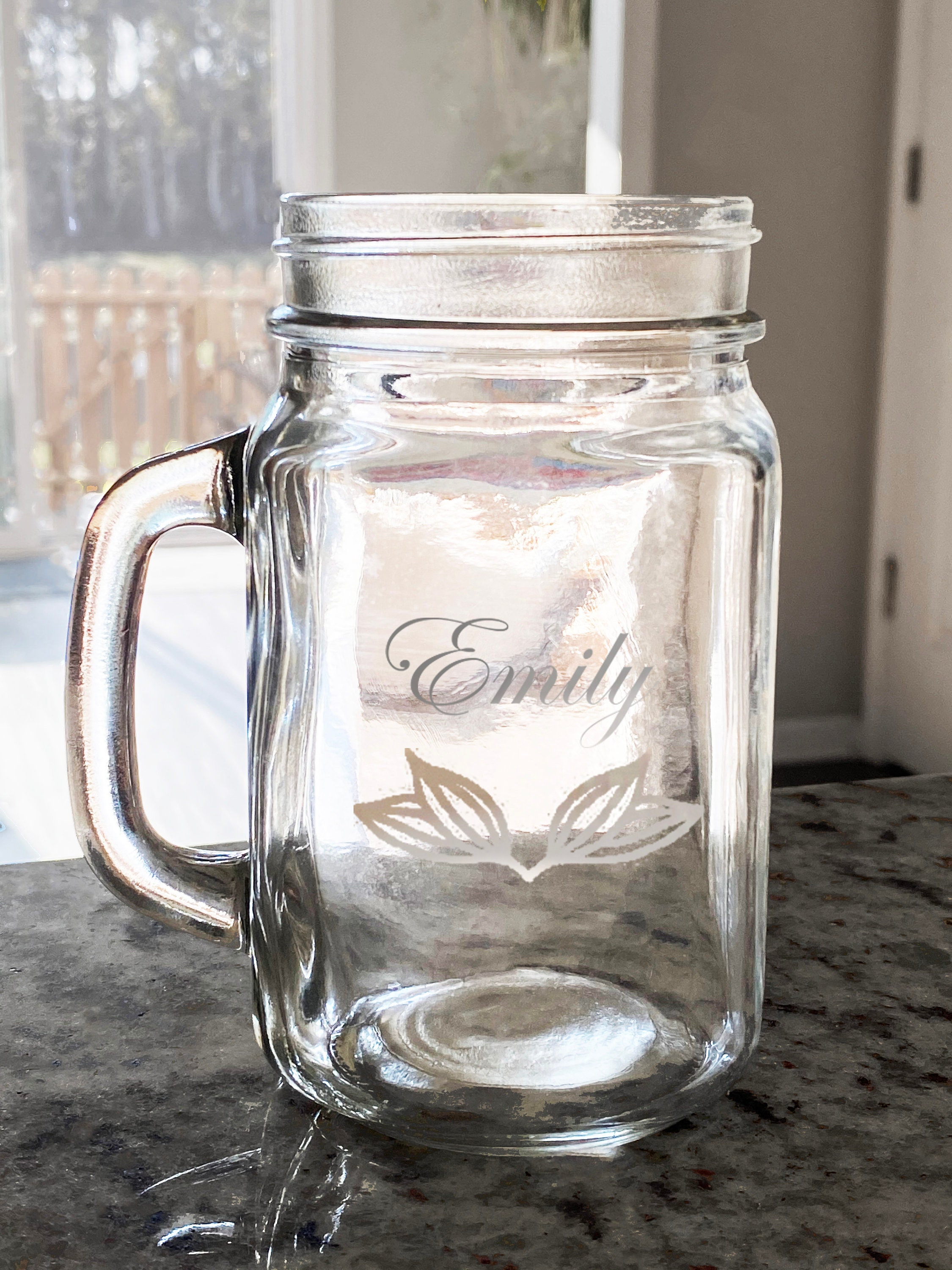 Quality Custom Laser Engraved Glass Mason Jar Full Name and Etsy