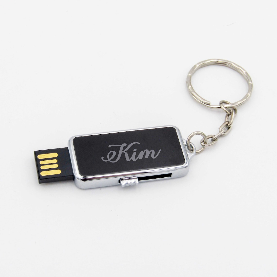 Metal Personalized Keychain USB Flash Drive 8GB Etsy