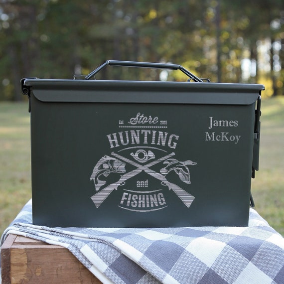 Custom Engraved Ammo Storage Can Hunting and Fishing Father's Day