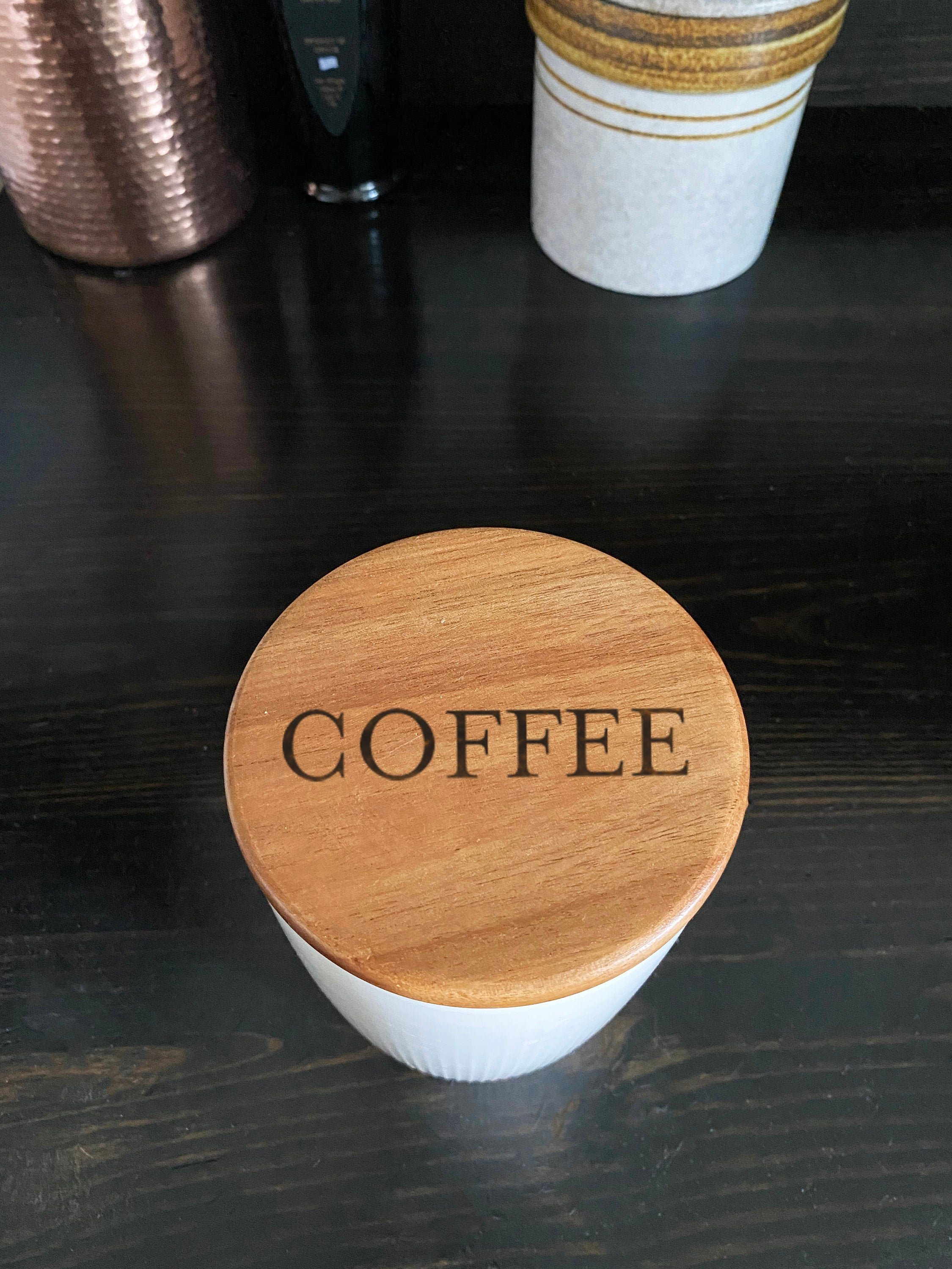 PorzellanKanister mit Gravur Holzdeckel | Etsy