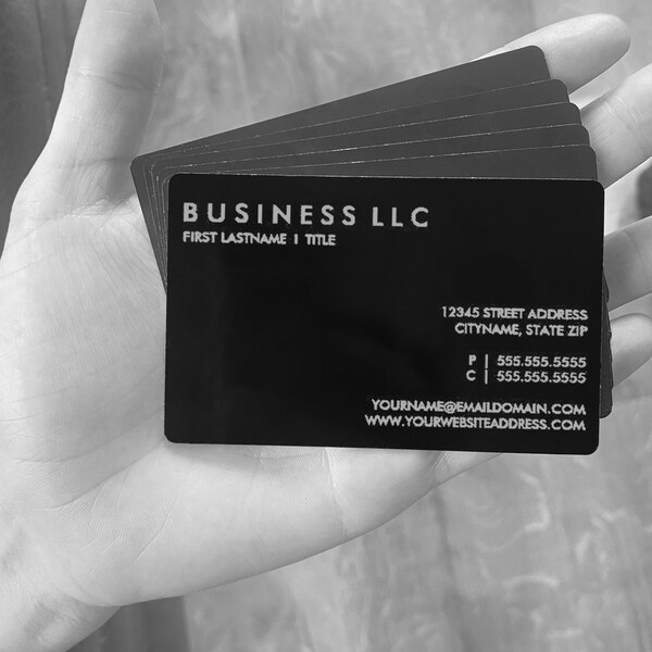 Laser Engraved Metal Business Cards Etsy