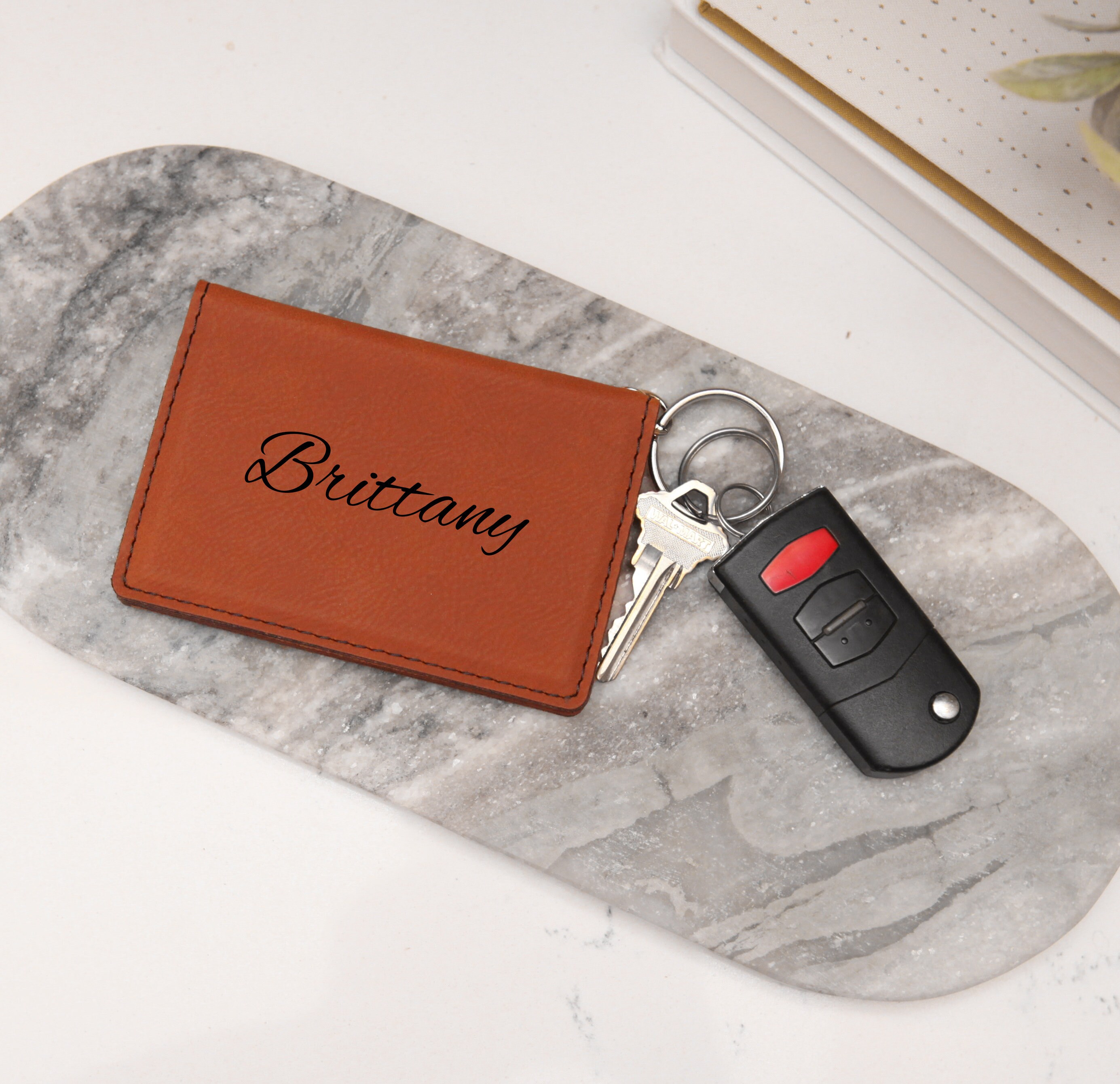 Leatherette ID Wallet Holder Keychain – Marketing Matters