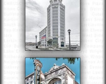 Buffalo Photo Collection # 5  Electric Tower, Shea's Buffalo, Chinaman Lighthouse with Cotter Fireboat, Market Arcade -Buffalo NY