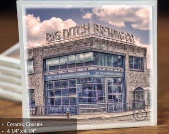 Big Ditch Brewing, Buffalo NY, Photo Ceramic Coaster