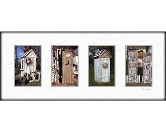 Outhouse wall art bathroom decor- Series Photography