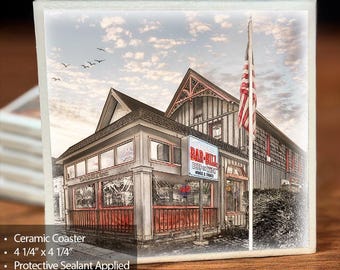 Bar Bill Tavern - East Aurora NY, Photo Ceramic Coaster