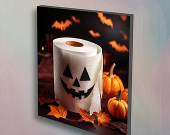 Halloween roll of Toilet Paper Wall Art, Bathroom Photography Wall Art