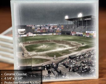 Bisons Baseball Ceramic Coaster – A Tribute to Buffalo’s Iconic War Memorial