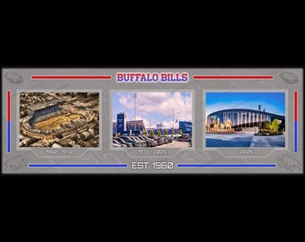 Buffalo Bills Stadiums Grouping of all 3 stadiums - Photo image wall art