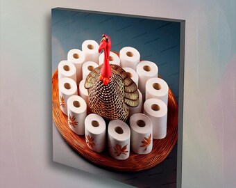 Thanksgiving, Bathroom Photography Wall Art with toilet paper theme for bathroom