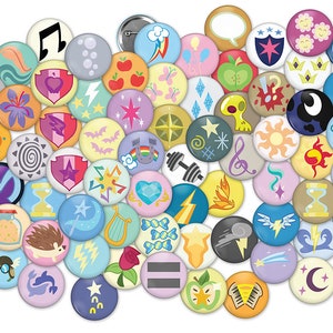 MLP: FiM Cutie Mark Buttons - Three Sizes