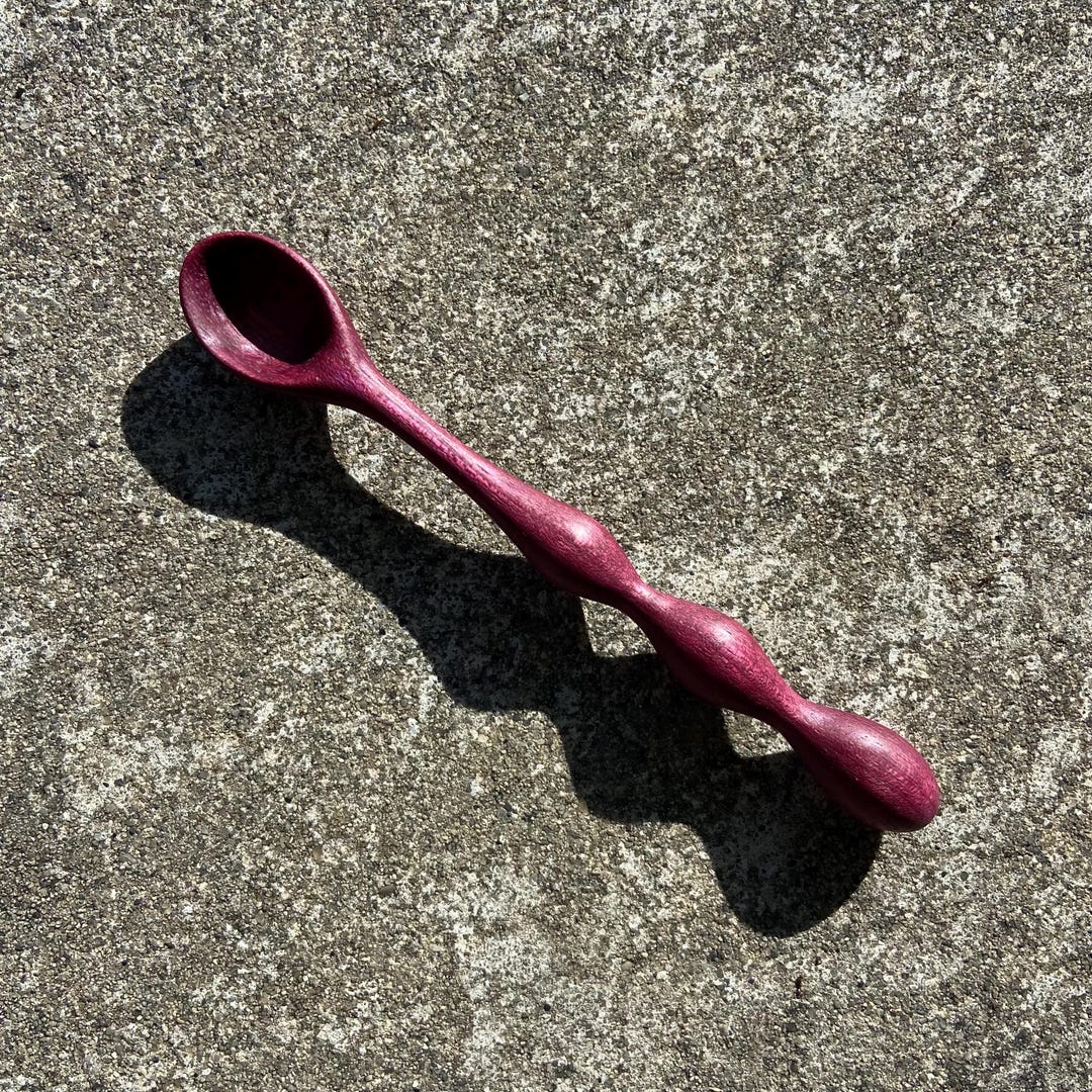 Spoon Bumpy Hand Carved Bumpy Purpleheart Wood Spoon - Etsy