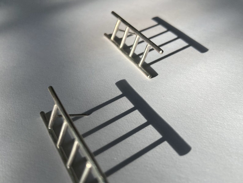 Ladder Earrings // Sterling Silver image 4