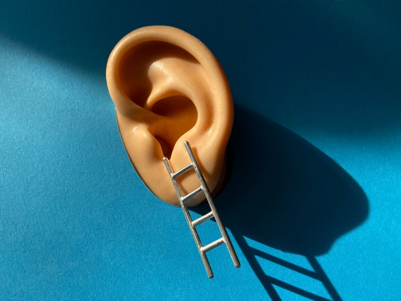 Ladder Earrings // Sterling Silver image 3