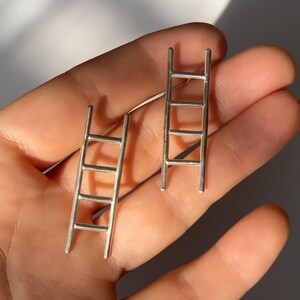 Ladder Earrings // Sterling Silver image 5