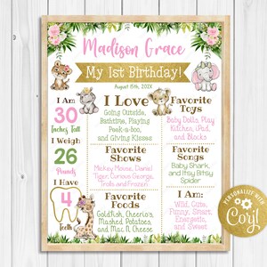 Editable Wild One Milestone Birthday Poster Safari Chalkboard Poster Milestone Printable 16x20, 11x14, 8x10 Digital Download