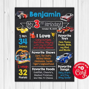 ANY AGE - Editable - Car Chalkboard Poster Milestone Chart - Printable 20x30 18x24 16x20 11x14 8x10 A1 A2 A3 A4 A5 Digital Download