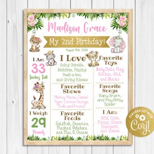 Editable Wild One Milestone Birthday Poster Safari Chalkboard Poster Milestone Printable 16x20, 11x14, 8x10 Digital Download