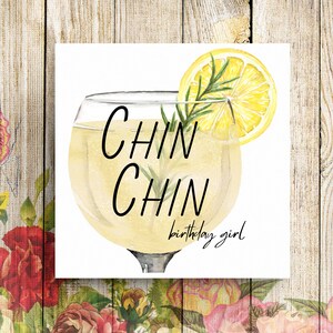 Carte d'anniversaire personnalisée, carte d'anniversaire personnalisée, carte pour elle, carte d'amateur de gin, carte d'anniversaire, carte d'anniversaire pour elle